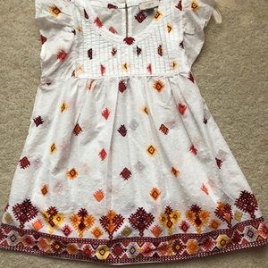 Loft White and Orange detailing Blouse